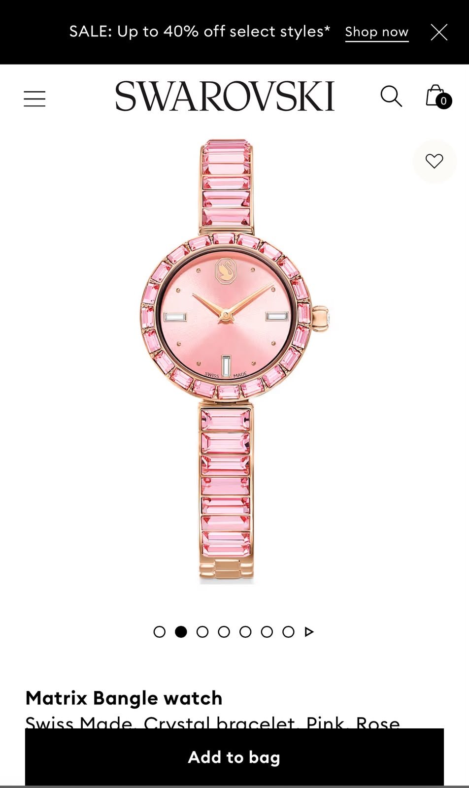 Swarovski Matrix Bangle Watch