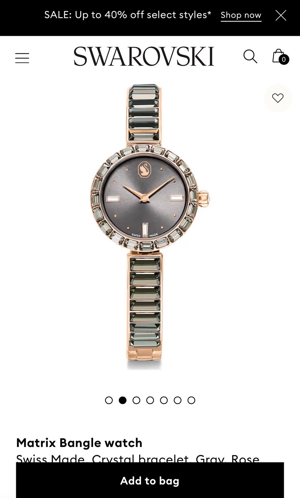 Swarovski Matrix Bangle Watch