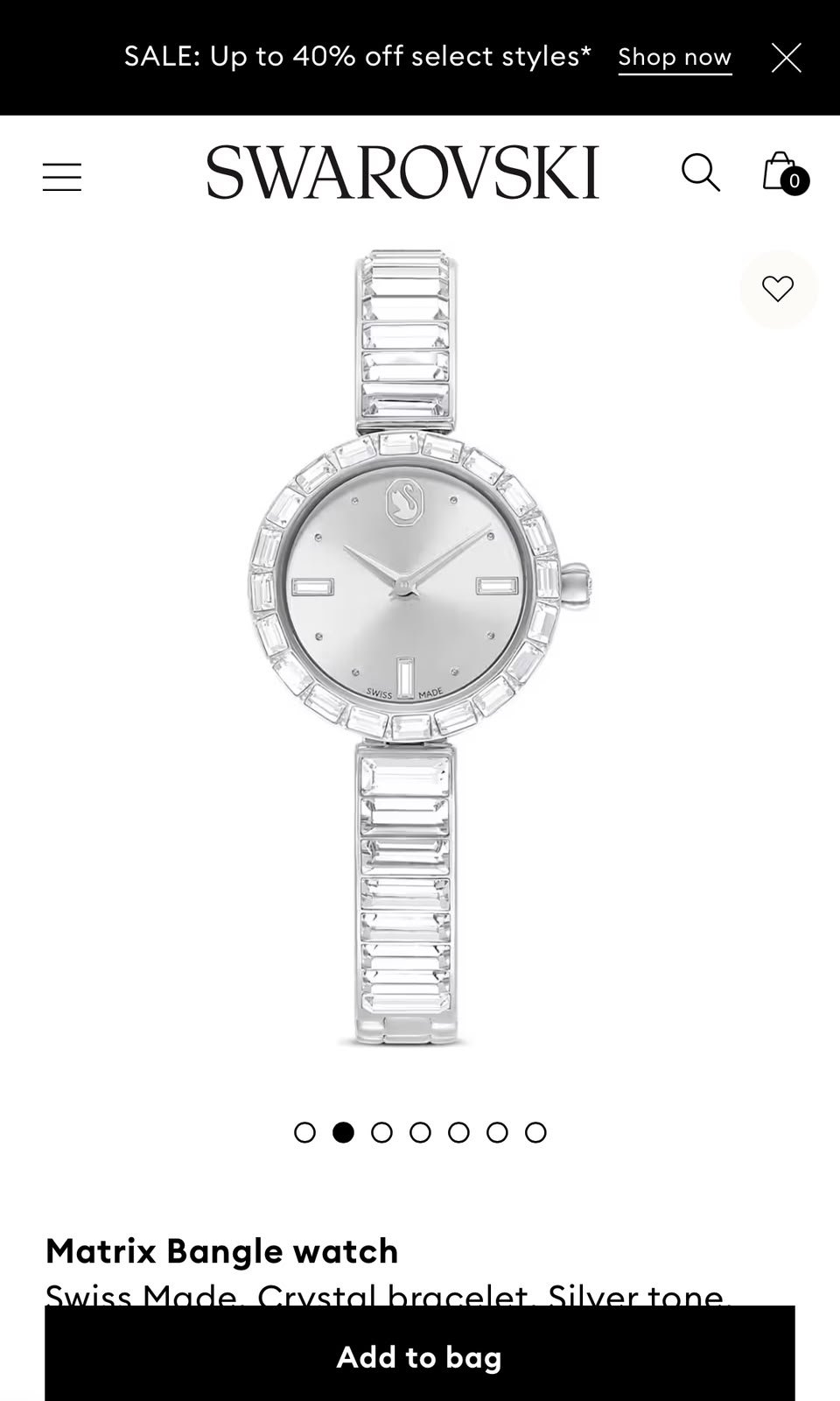 Swarovski Matrix Bangle Watch